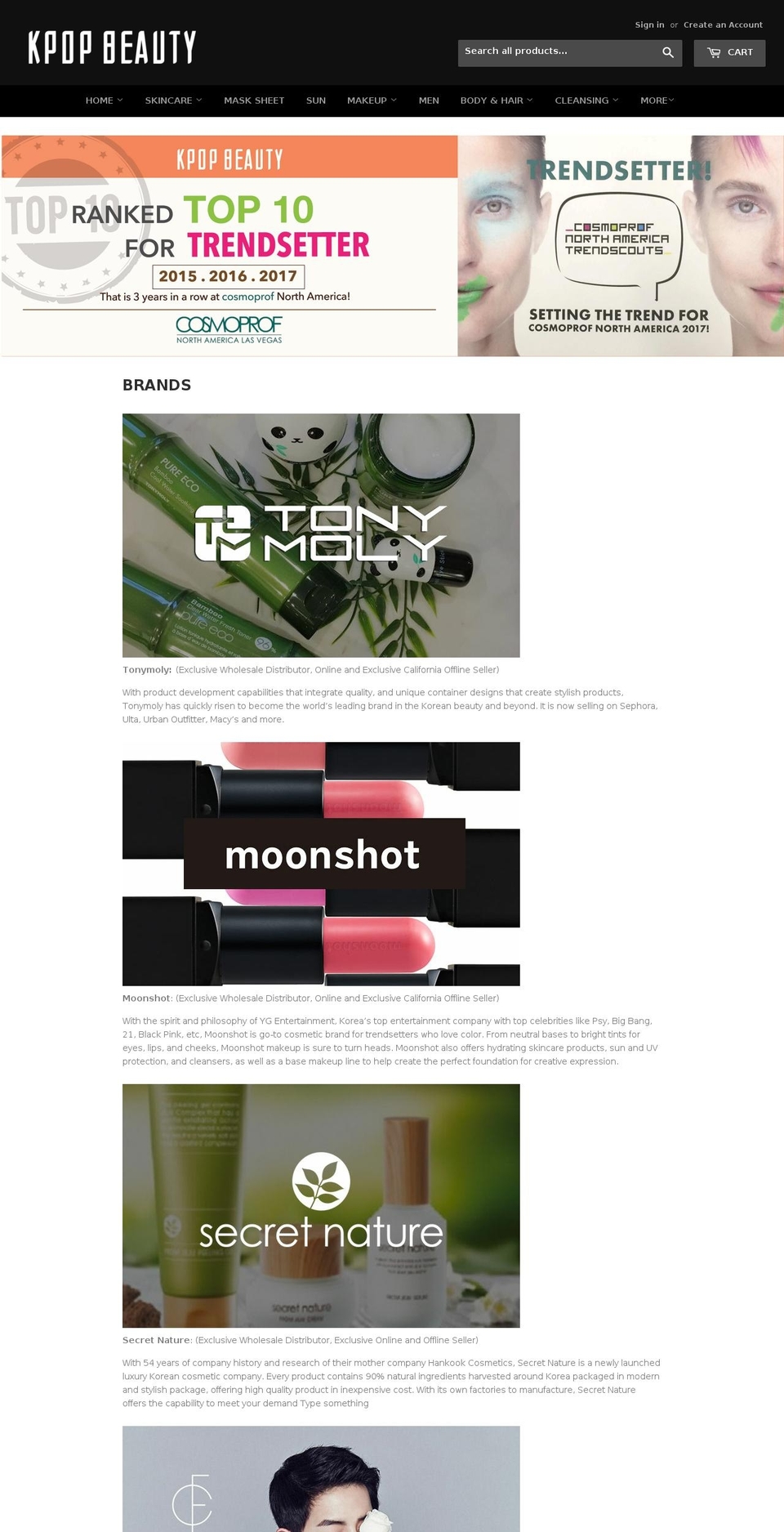 kpop-beauty.com shopify website screenshot