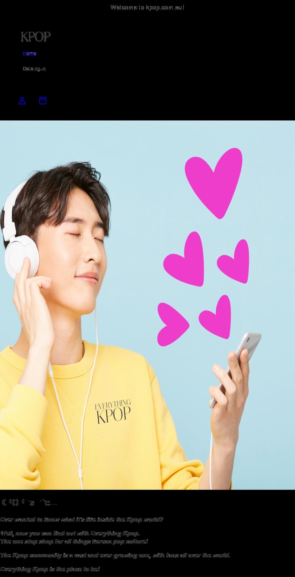 kpop.com.au shopify website screenshot
