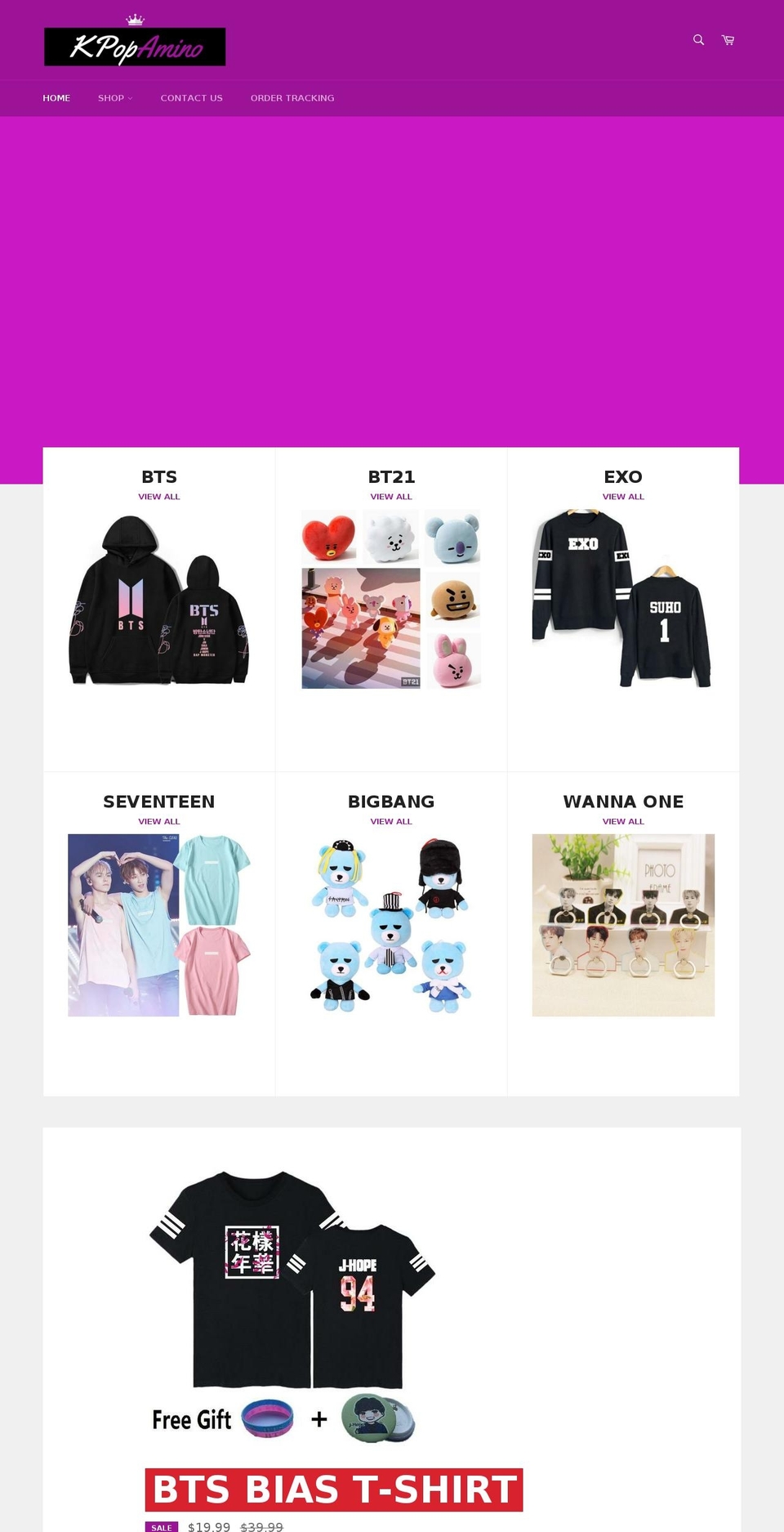 kpopamino.com — Shopify storefront screenshot