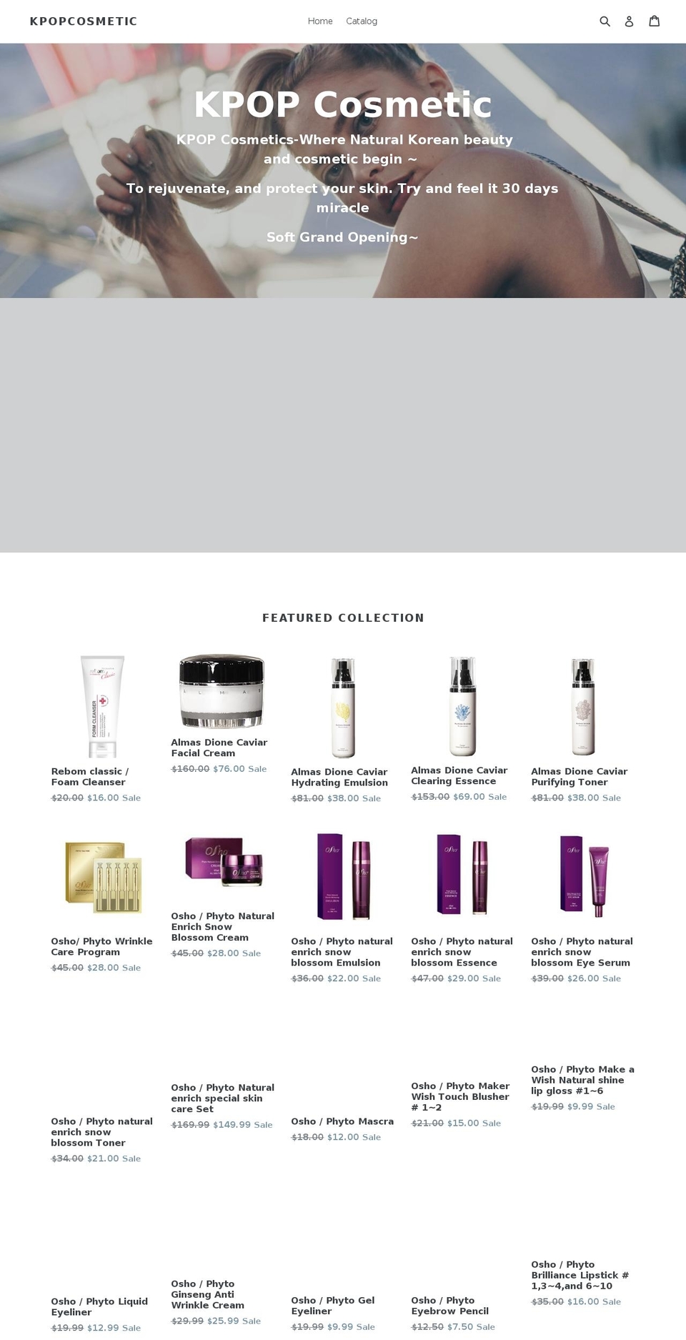 kpopcosmetic.com — Shopify storefront screenshot