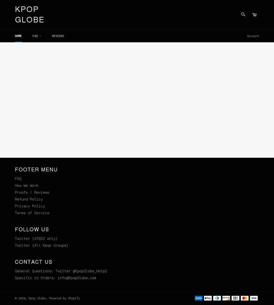 kpopglobe.com shopify website screenshot