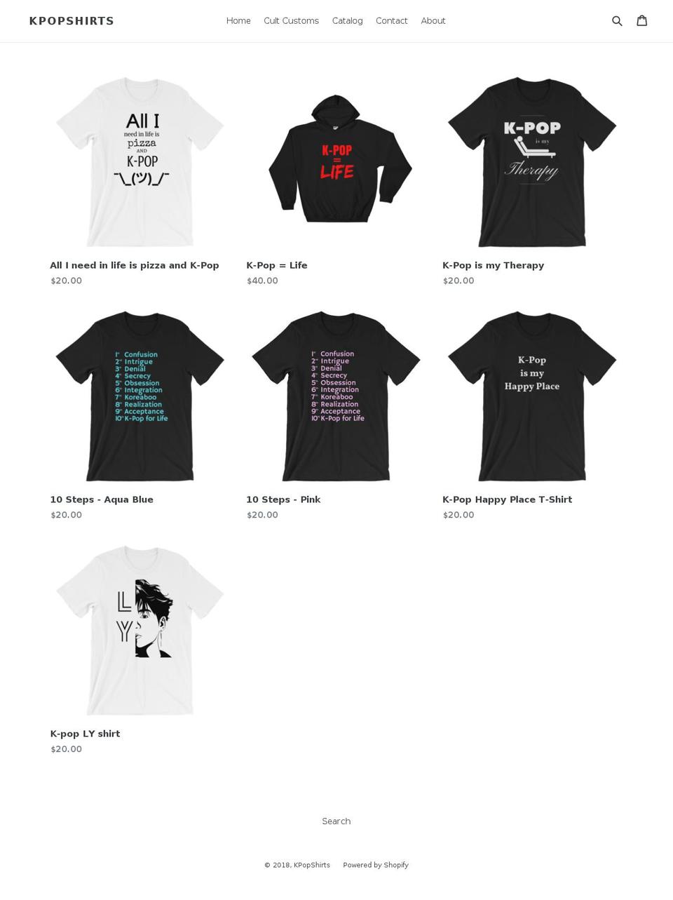 kpopshirts.com — Shopify storefront screenshot