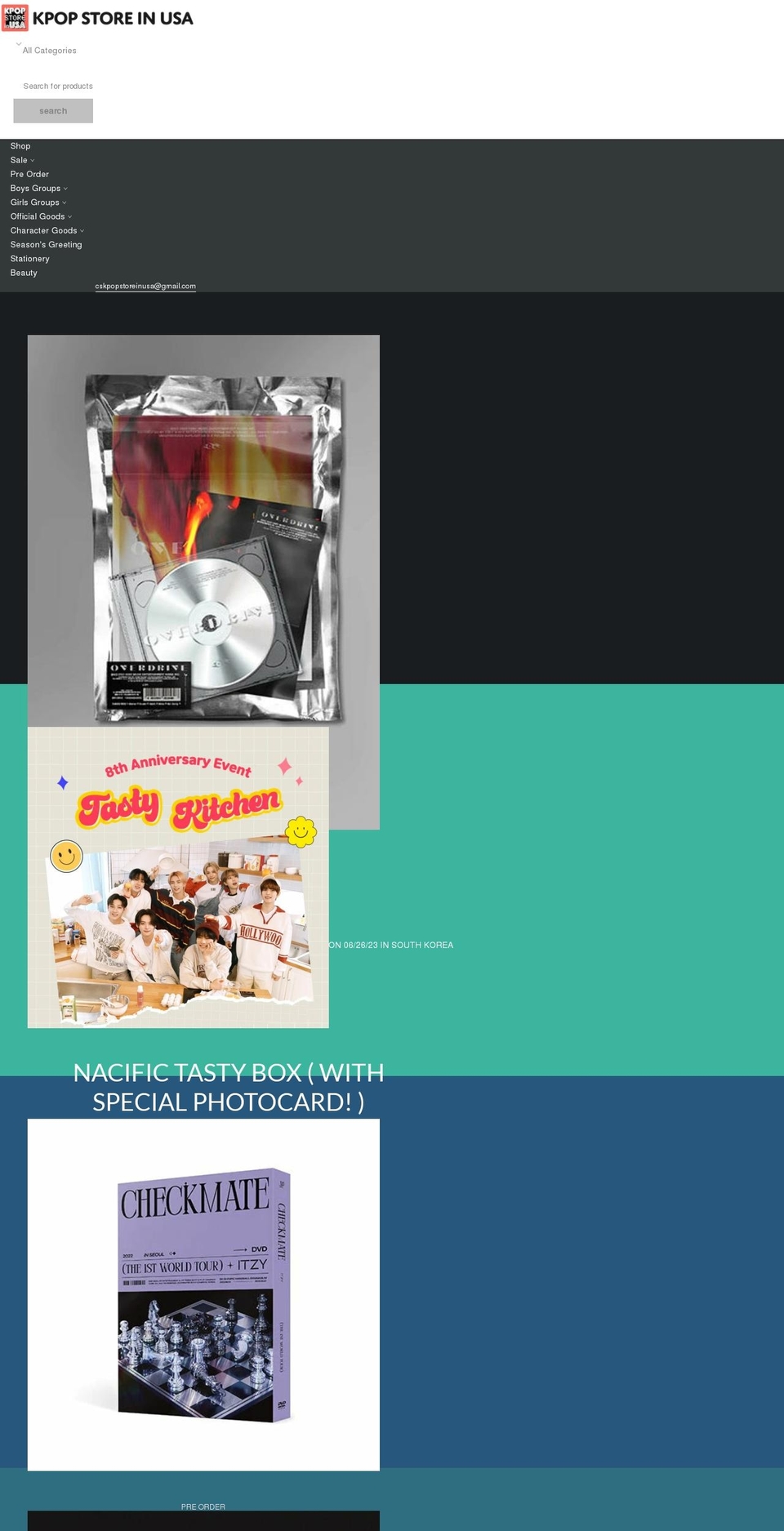 kpopstoreinusa.com shopify website screenshot