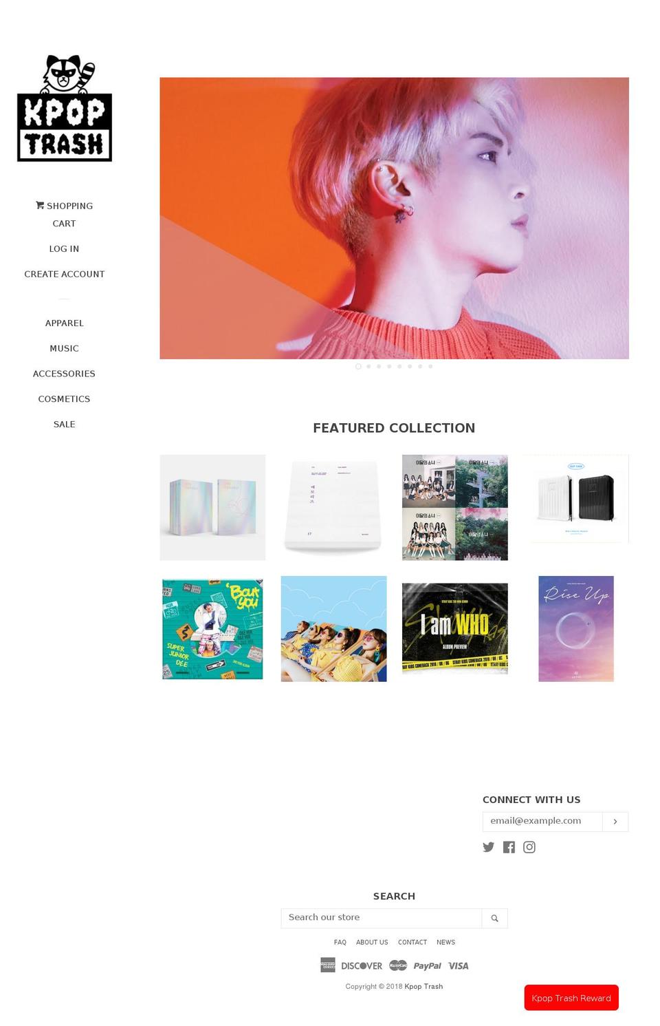 kpoptrash.com shopify website screenshot