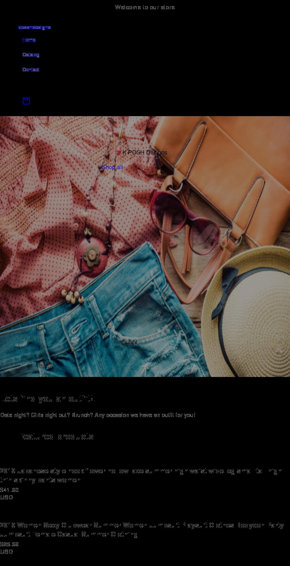 kposhdesigns.com shopify website screenshot