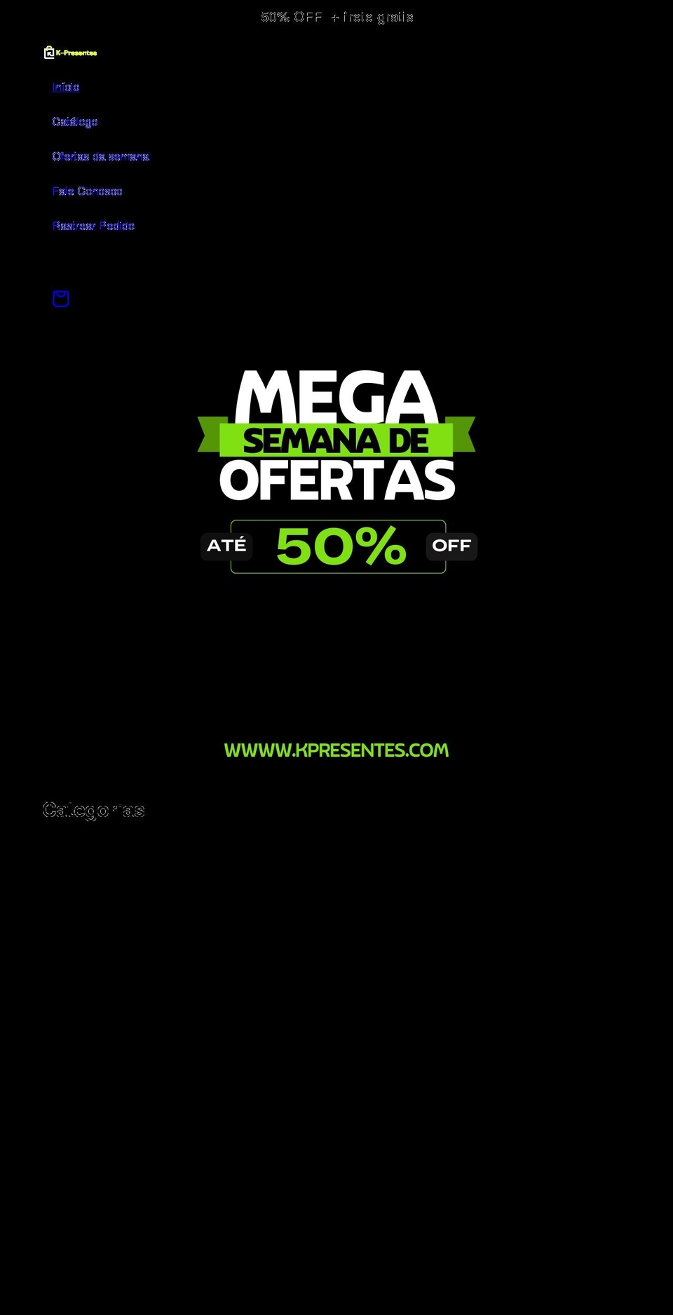 kpresentes.com shopify website screenshot