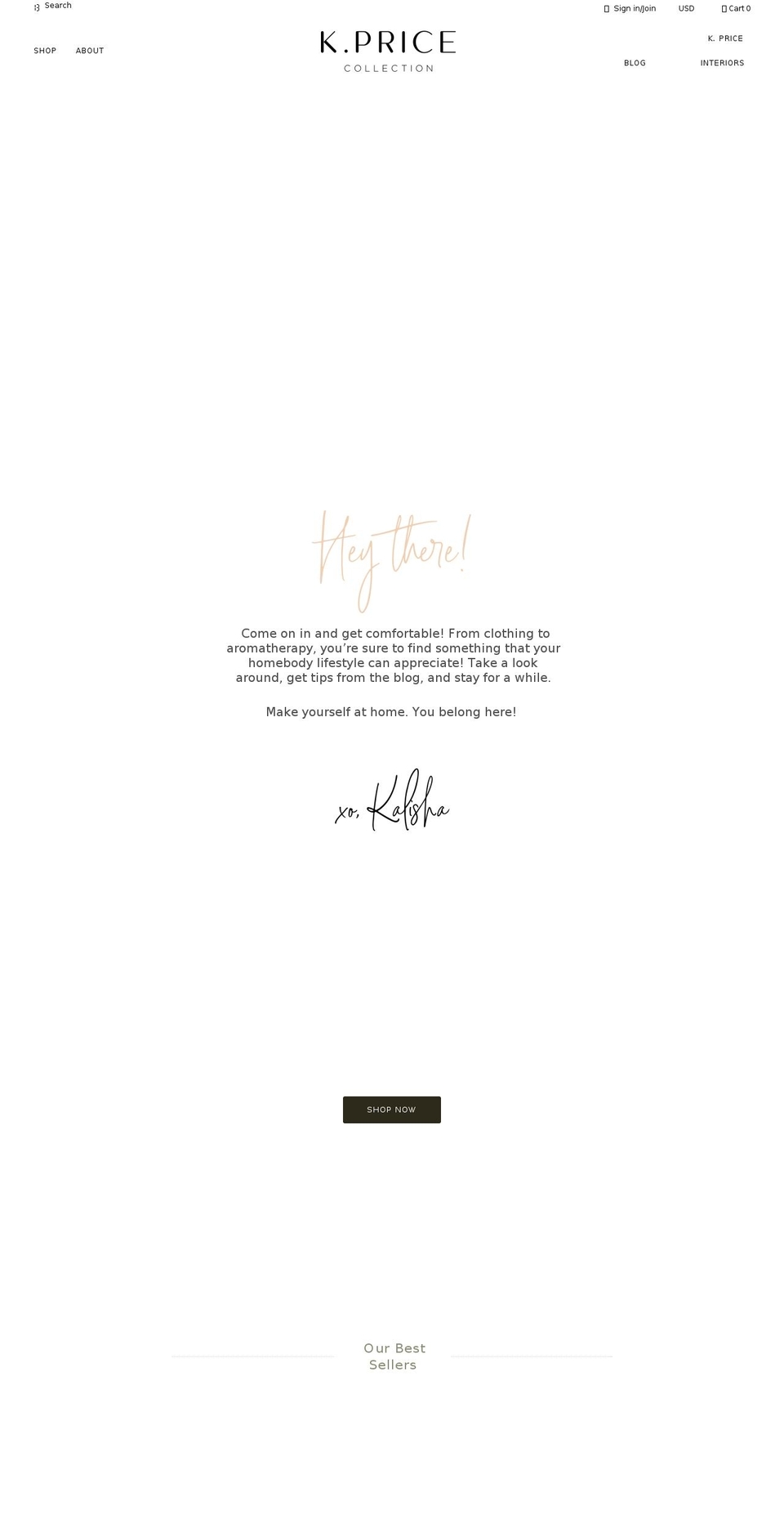 kpricecollection.com shopify website screenshot