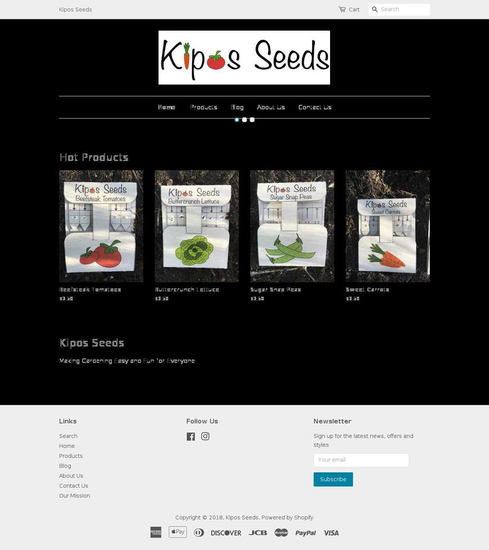 kpseeds.com — Shopify storefront screenshot