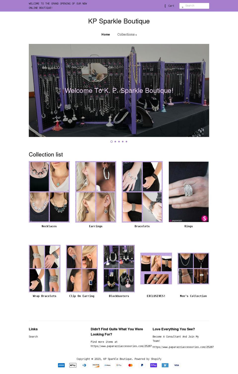 kpsparkleboutique.com shopify website screenshot