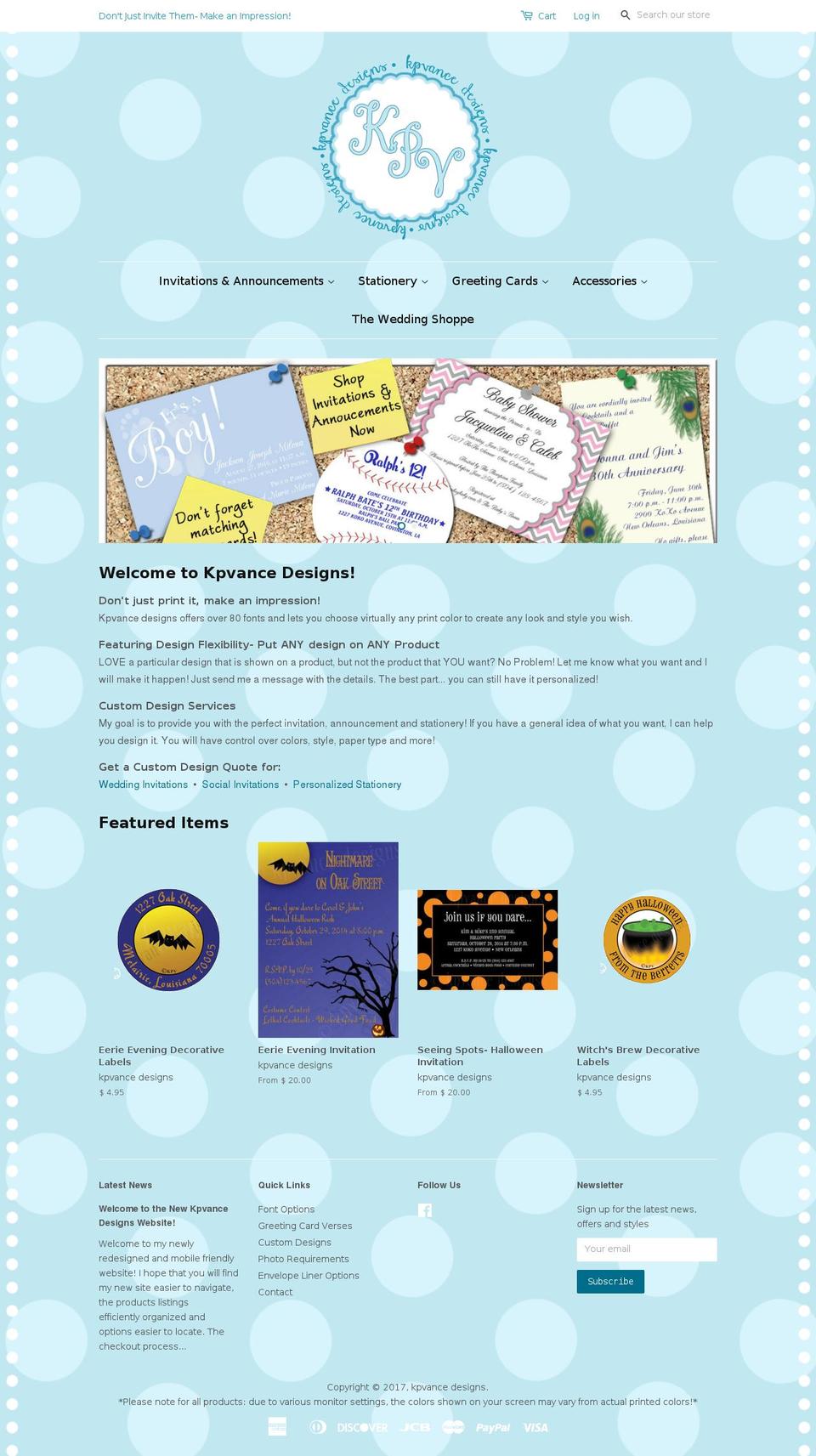 kpvancedesign.com shopify website screenshot