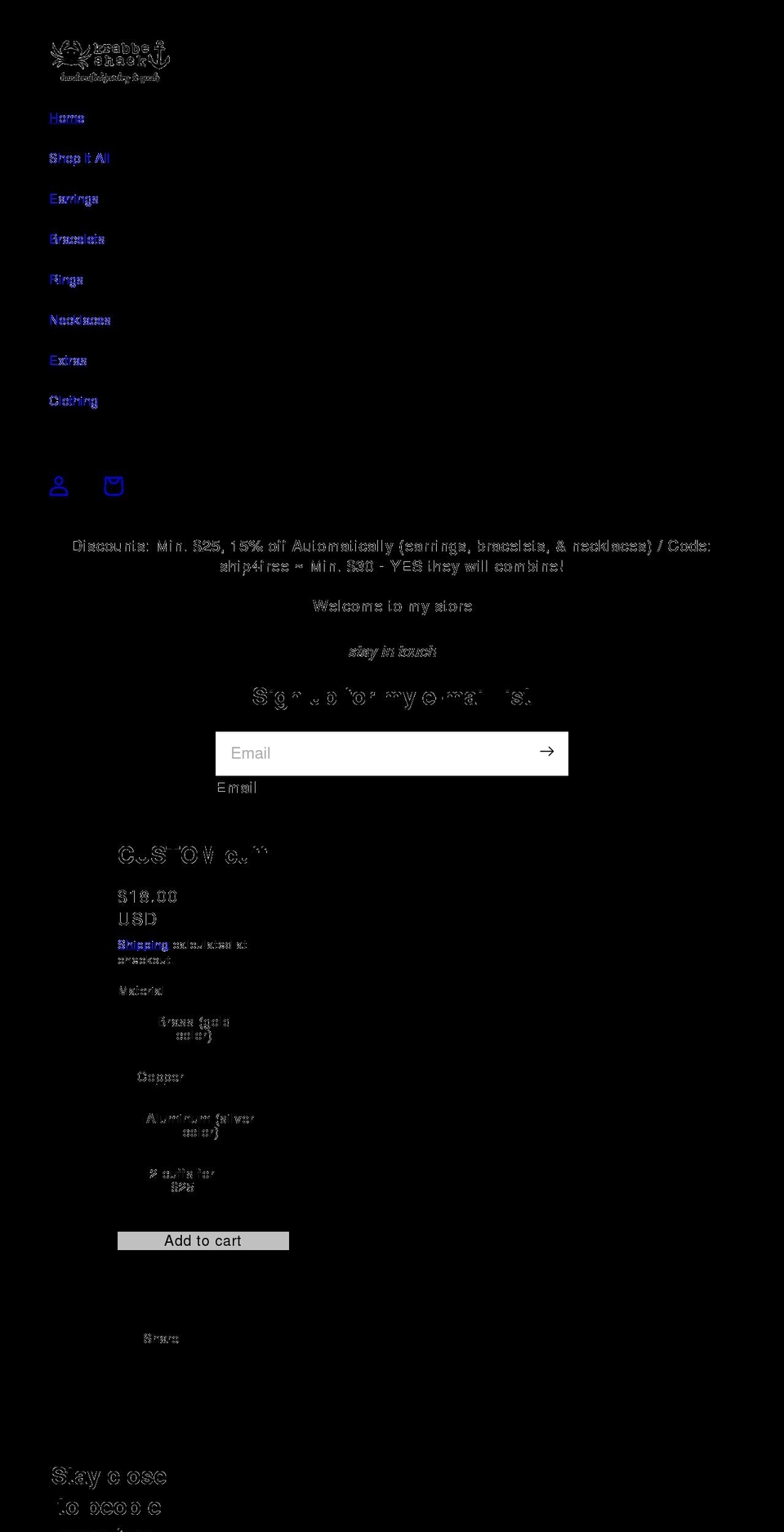 krabbeshack.com shopify website screenshot