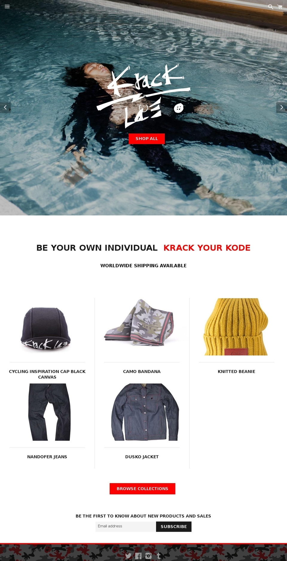 kracklae.com — Shopify storefront screenshot