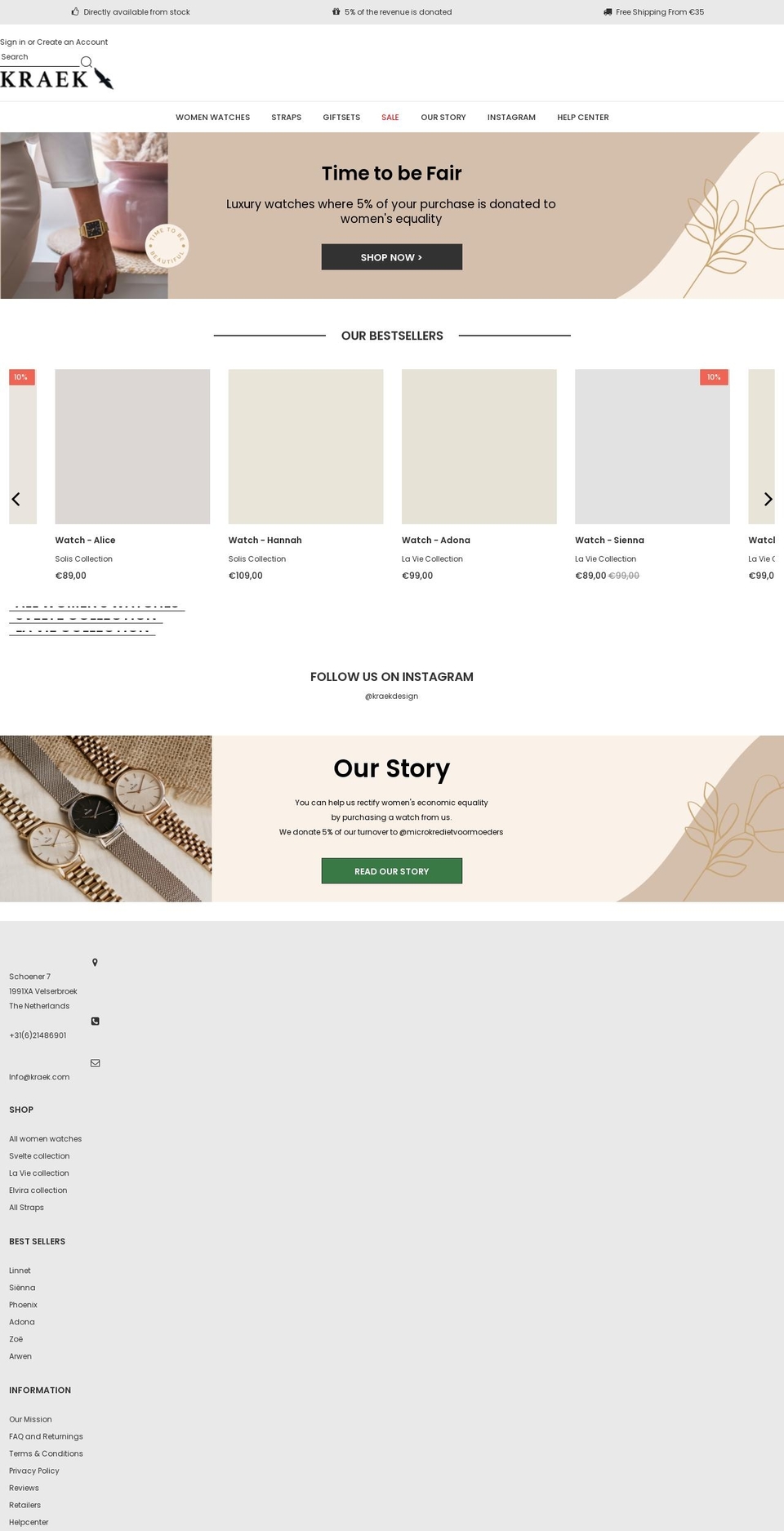 kraek.com shopify website screenshot