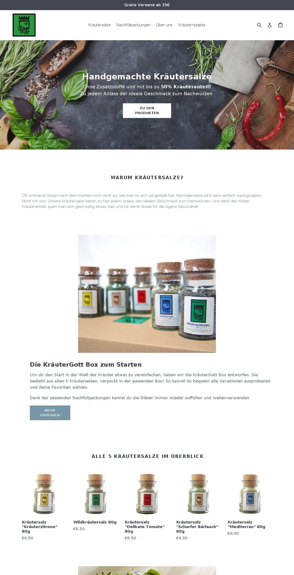kraeutergott.de shopify website screenshot