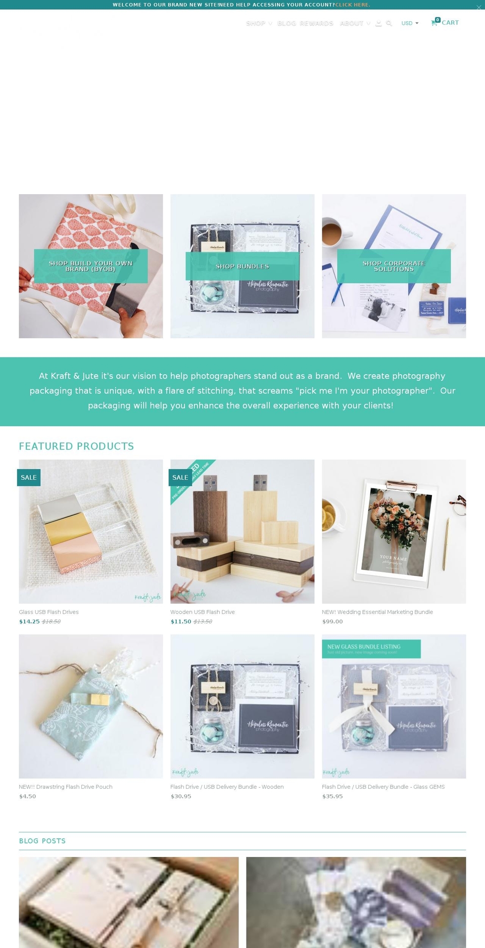 kraftandjute.com shopify website screenshot
