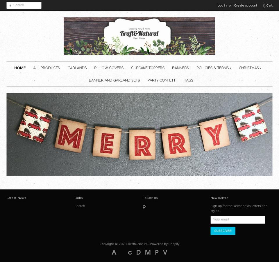 kraftandnatural.com — Shopify storefront screenshot