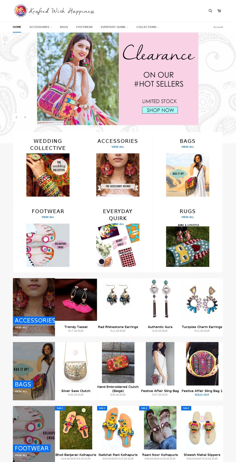 kraftedwithhappiness.com shopify website screenshot