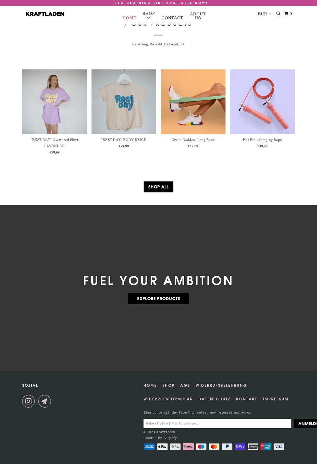 kraftladen.com shopify website screenshot