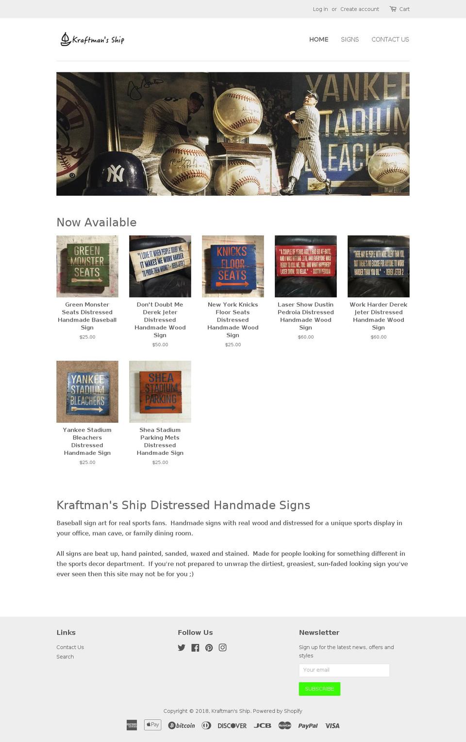 kraftmanship.com — Shopify storefront screenshot