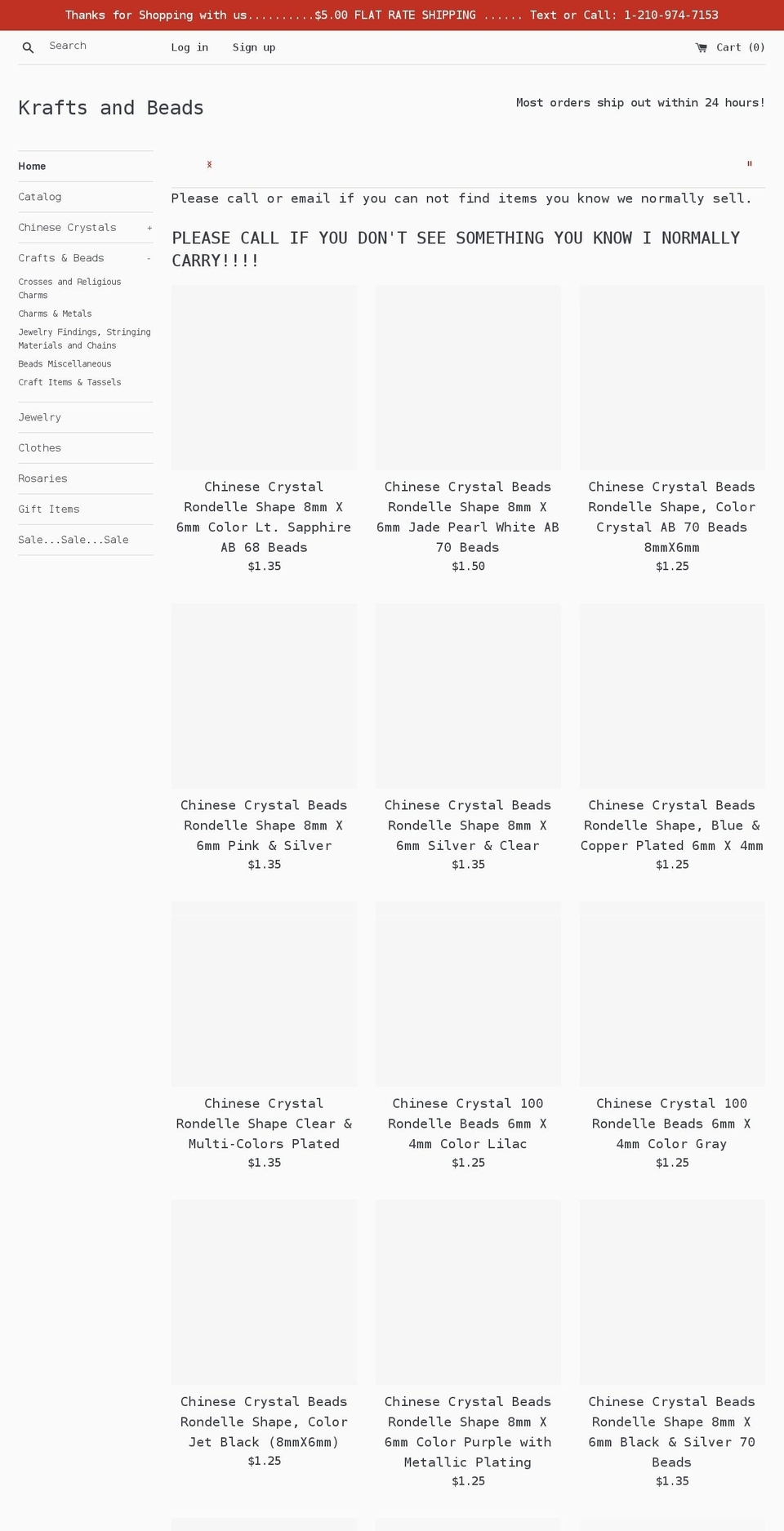 kraftsandbeads.com shopify website screenshot