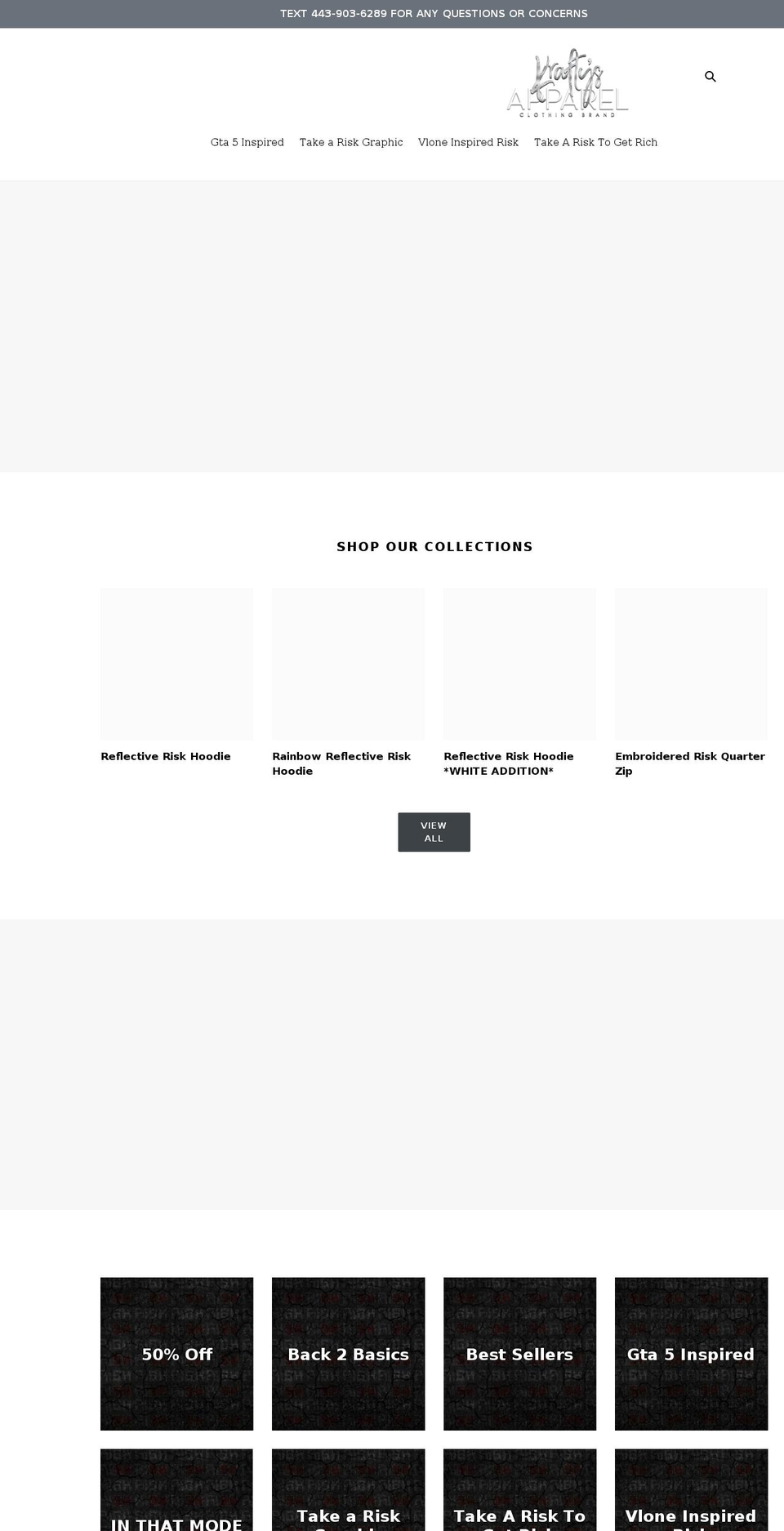 kraftysapparel.org shopify website screenshot