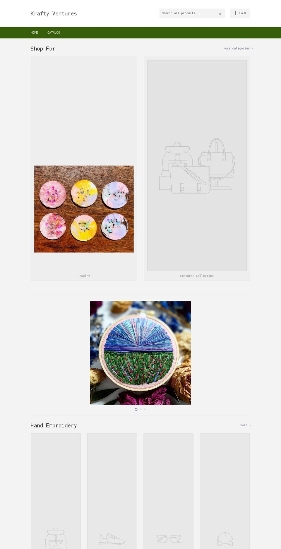 kraftyventures.com shopify website screenshot