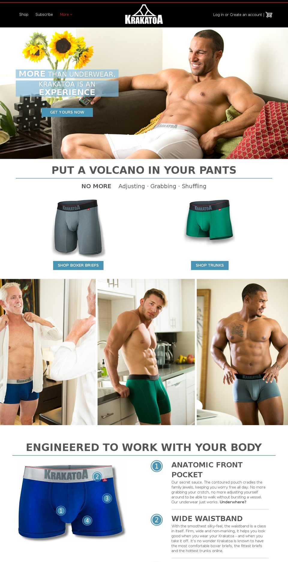 krakatoaunderwear.com shopify website screenshot