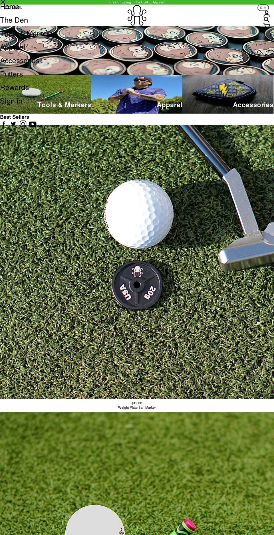 krakengolf.com — Shopify storefront screenshot