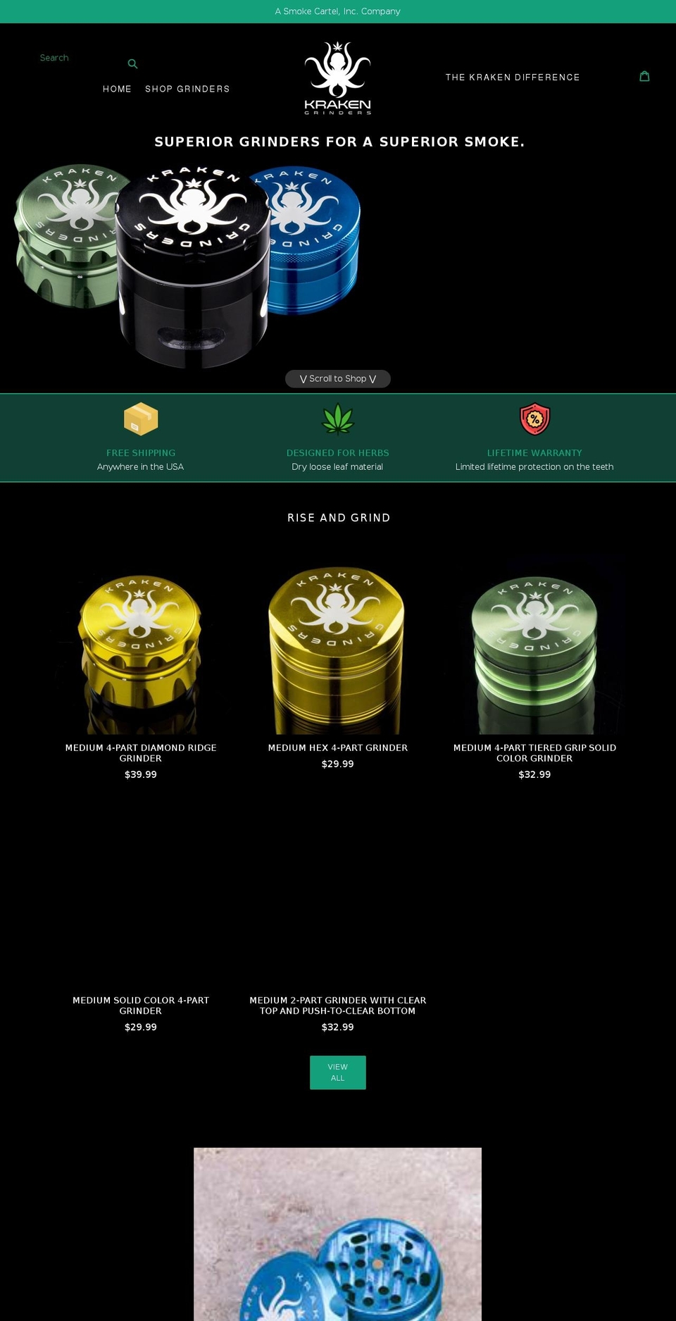 Kraken Grinders Theme Shopify theme site example krakengrinders.com