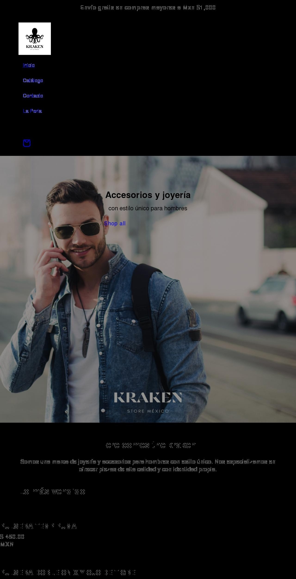 krakenstoremx.com shopify website screenshot