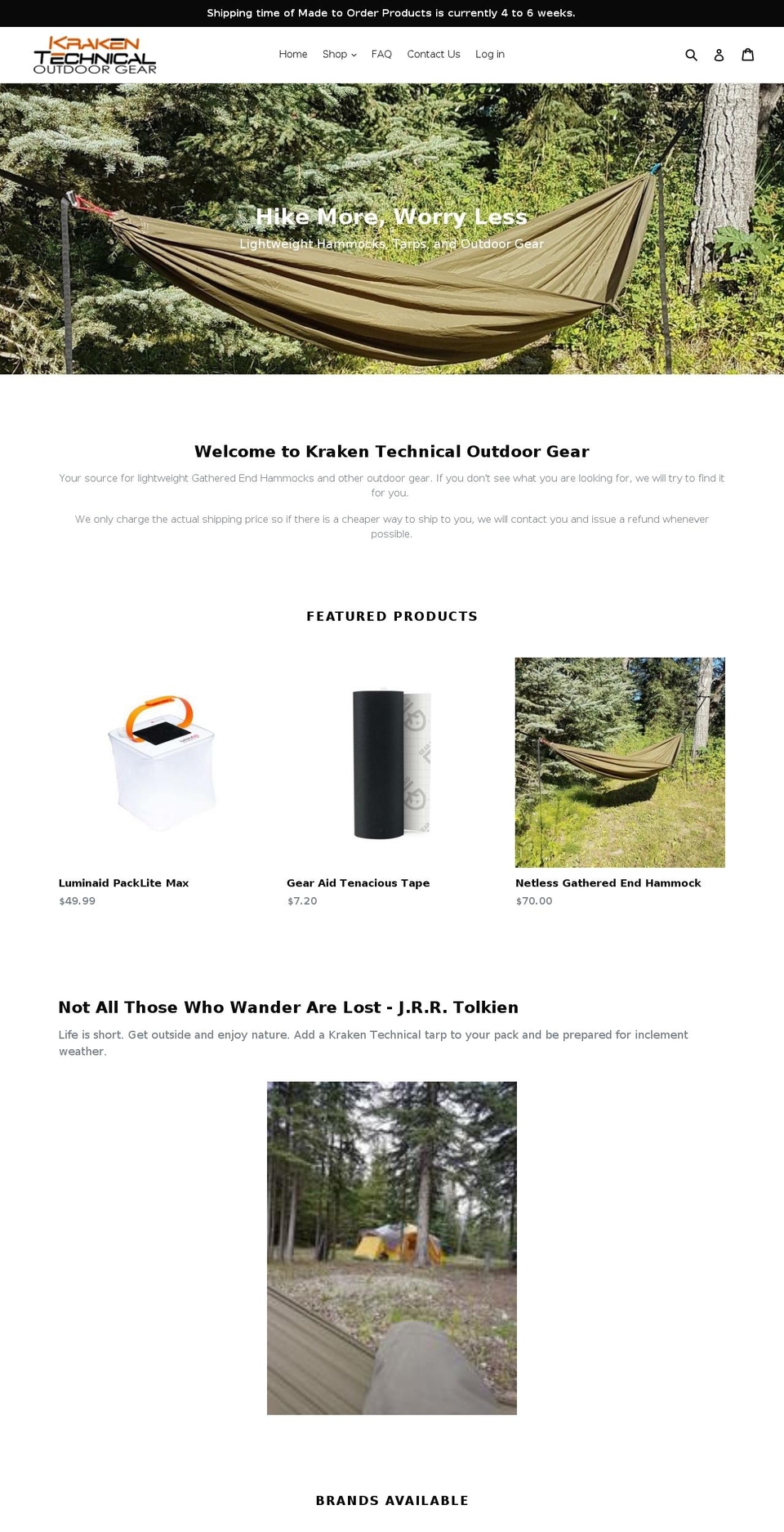 krakentechnical.com — Shopify storefront screenshot