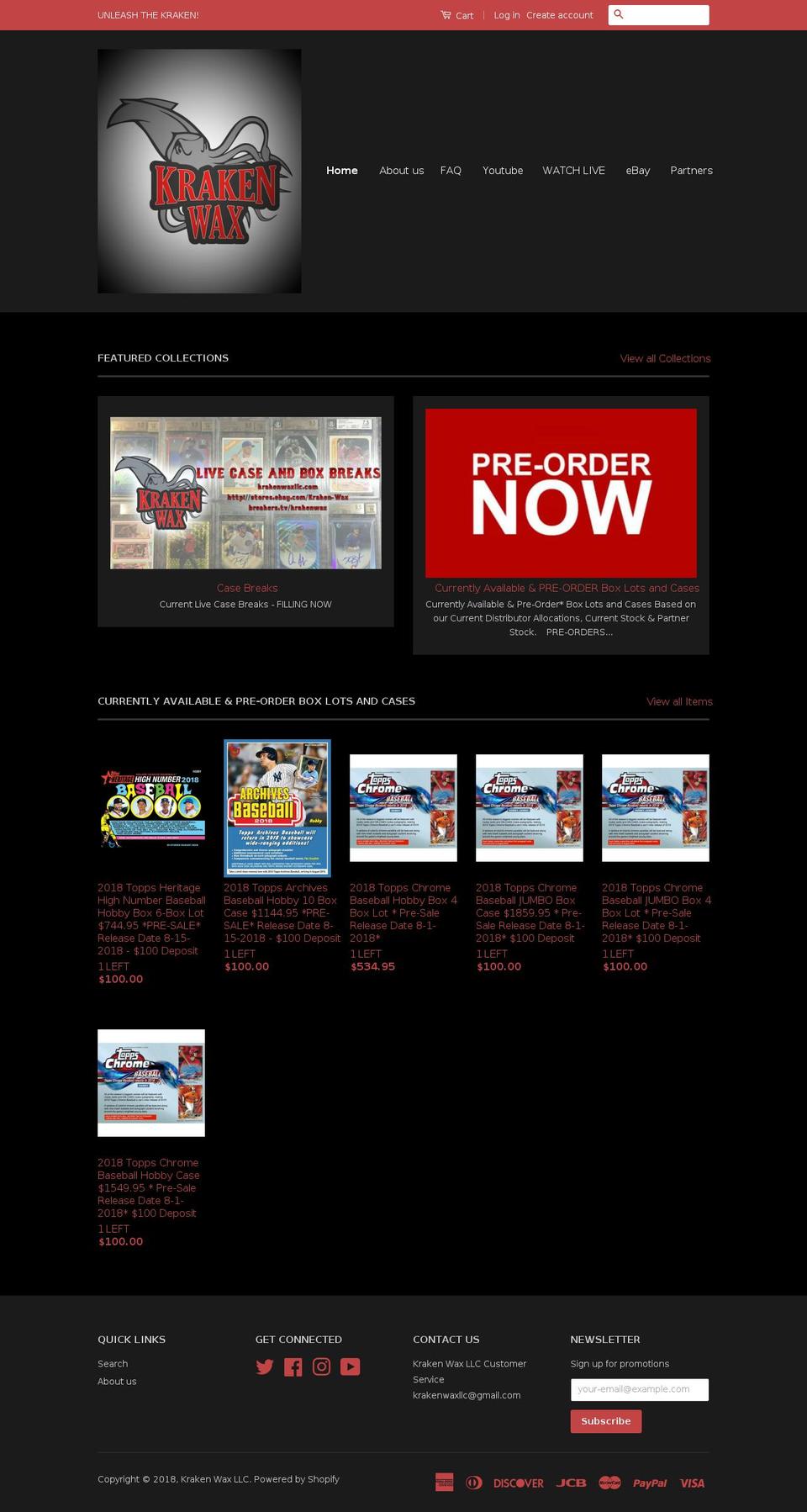 krakenwaxllc.com shopify website screenshot