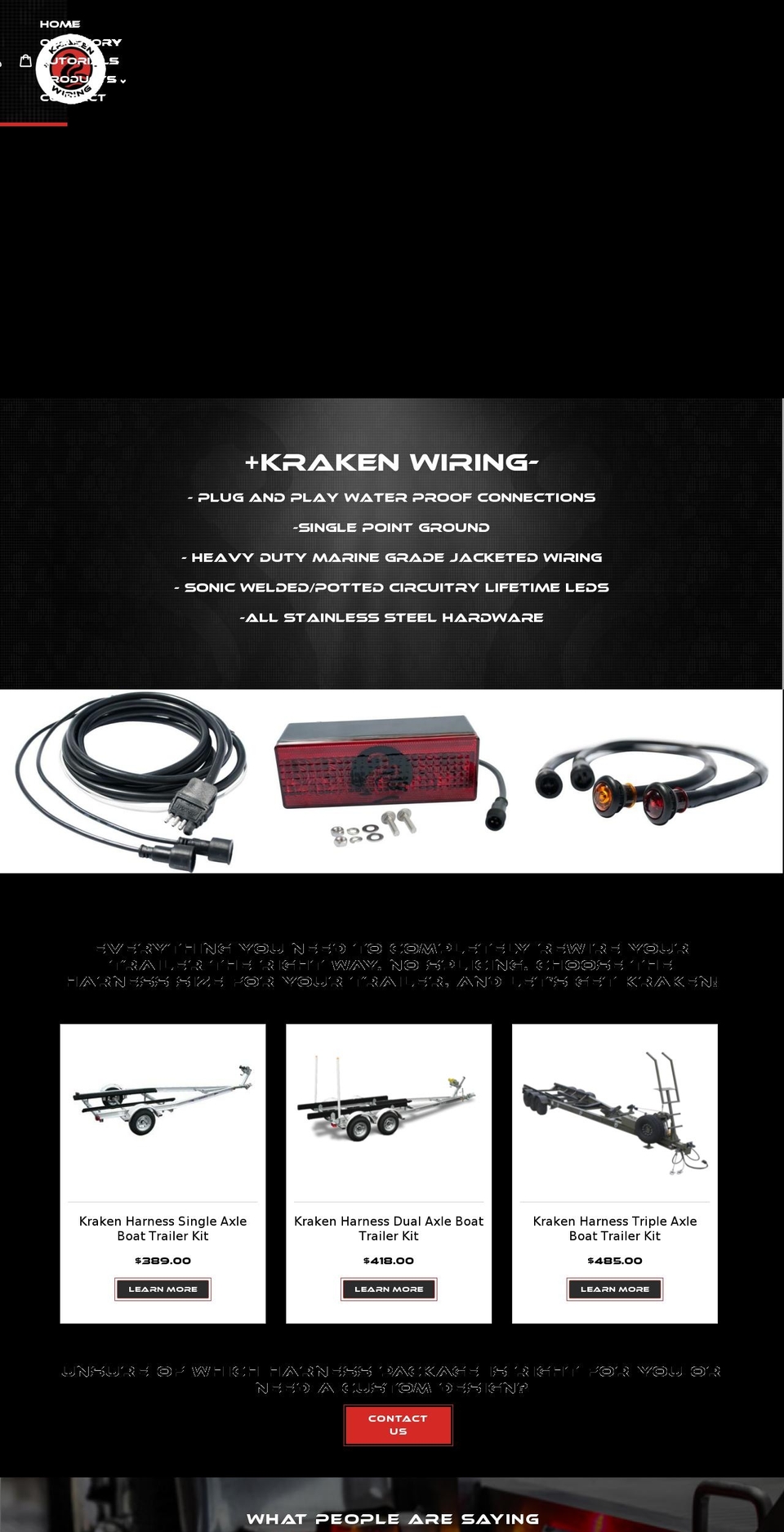 krakenwiring.com — Shopify storefront screenshot