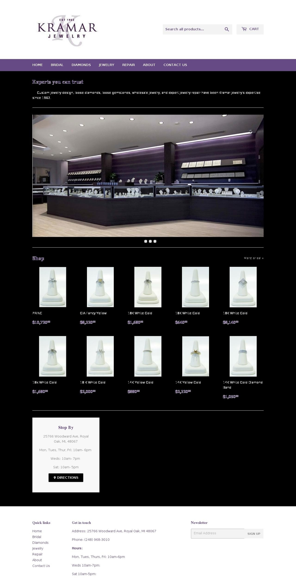 kramars.com — Shopify storefront screenshot