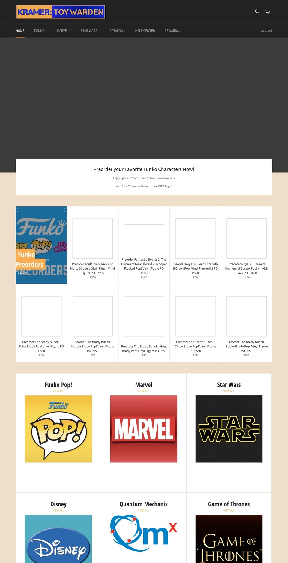 kramertoywarden.com — Shopify storefront screenshot