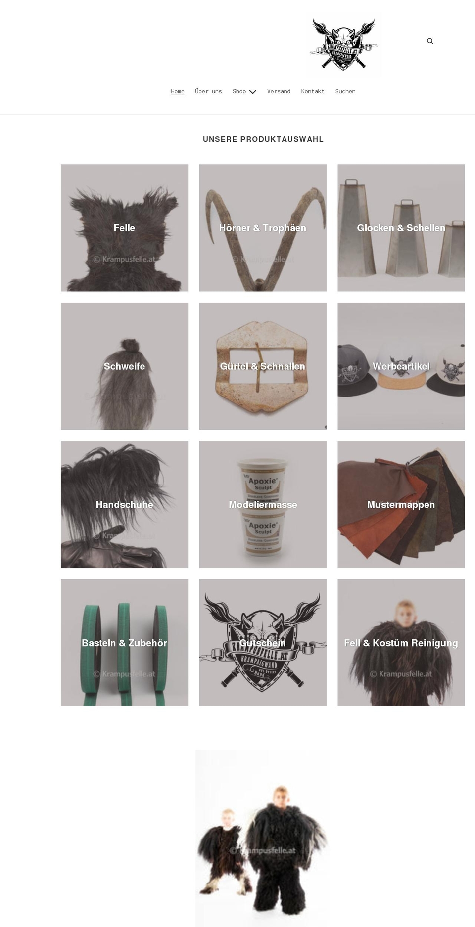 krampusfelle.at shopify website screenshot