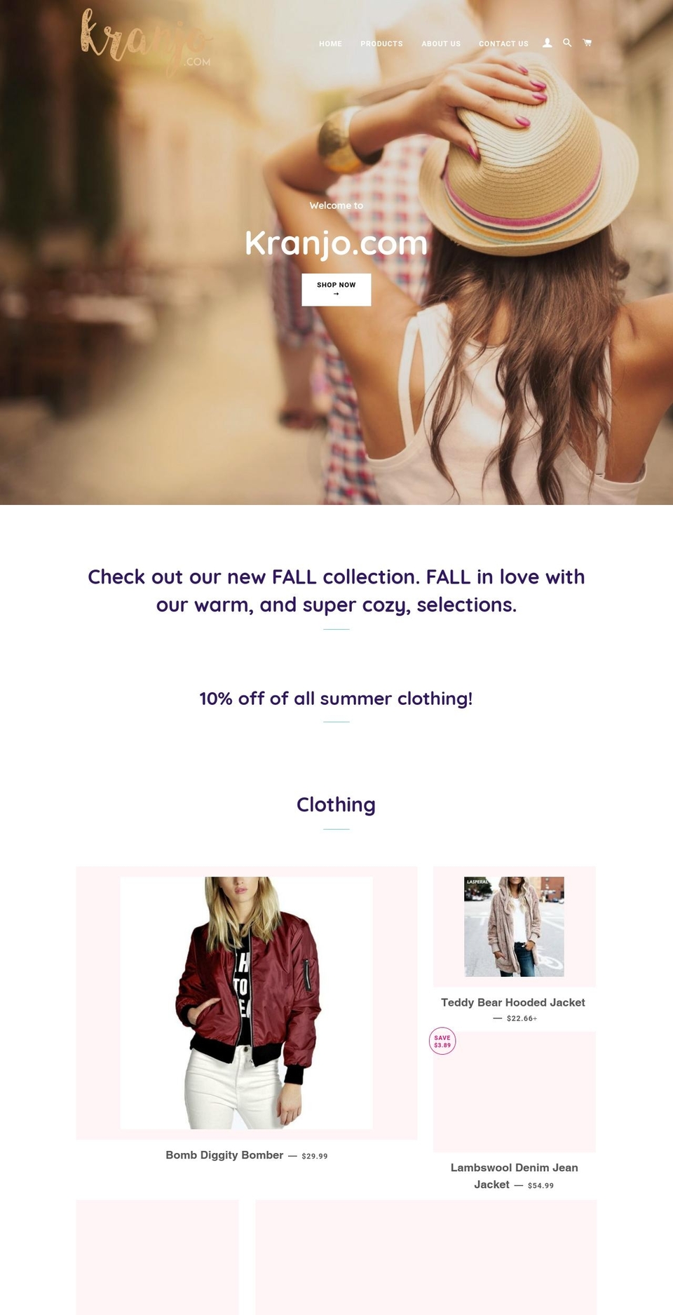 kranjo.com — Shopify storefront screenshot