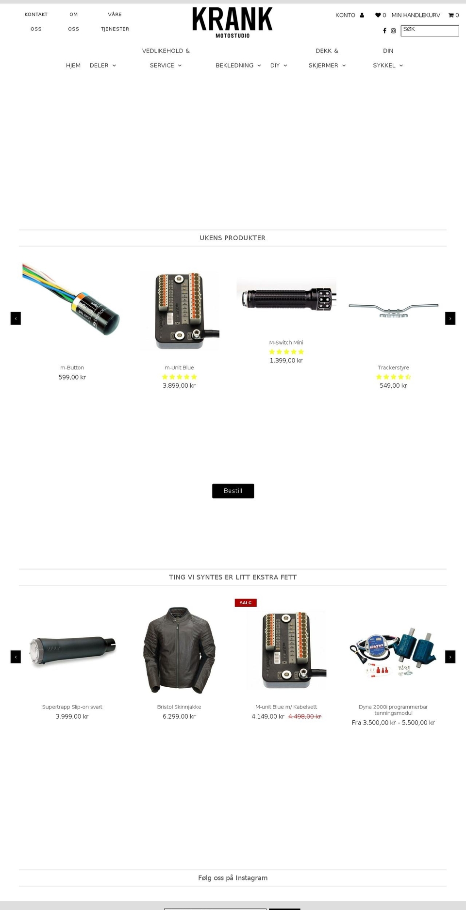 krankmotostudio.no shopify website screenshot