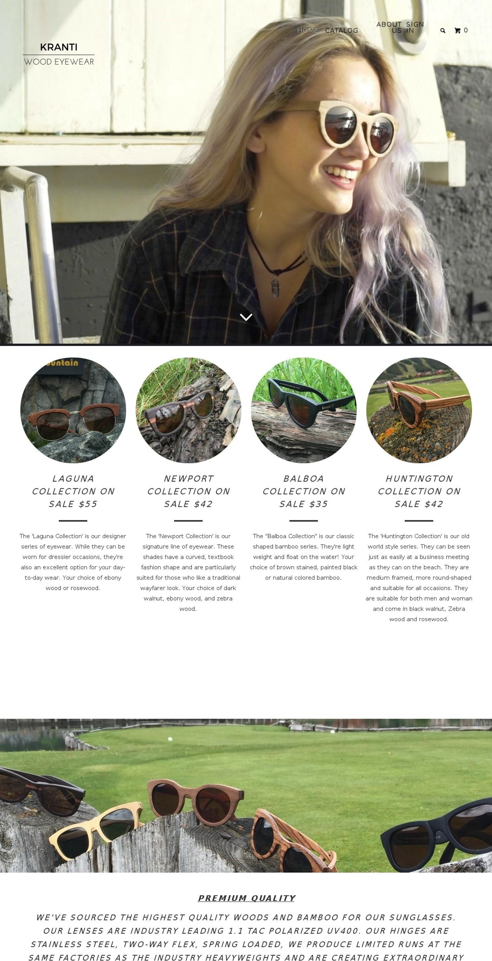 krantiwoodeyewear.com shopify website screenshot