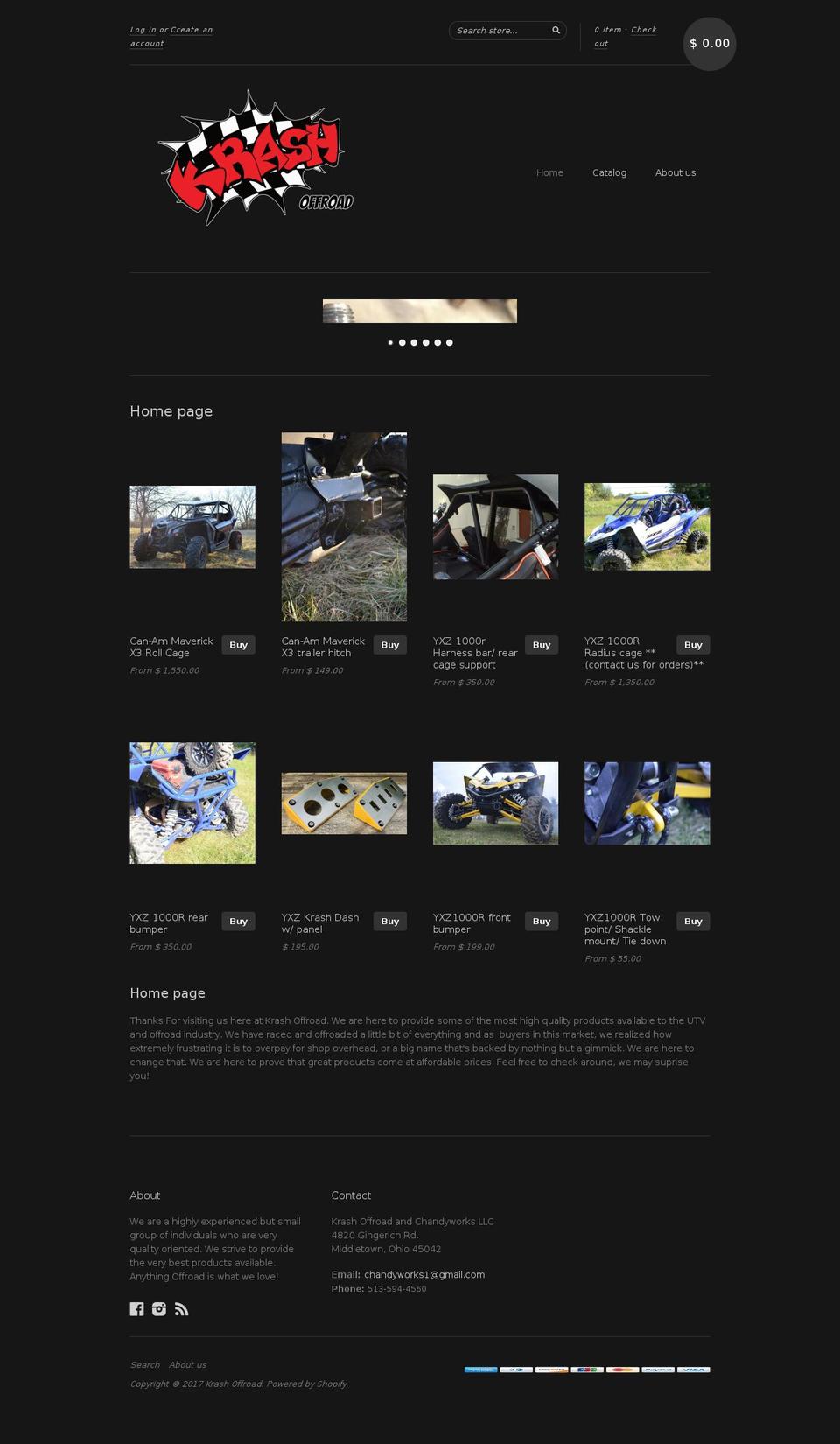 krashoffroad.com shopify website screenshot