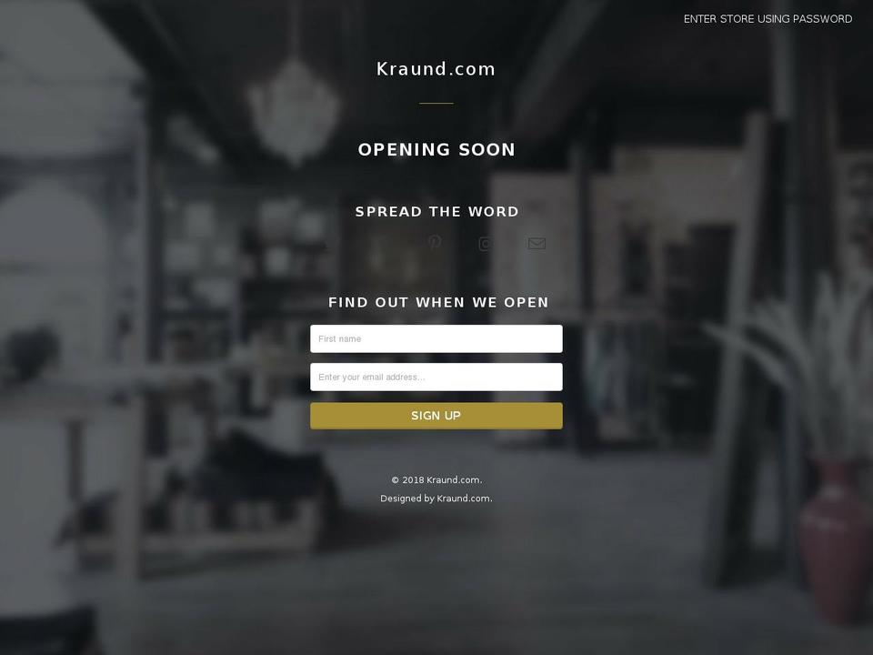 kraund.com — Shopify storefront screenshot