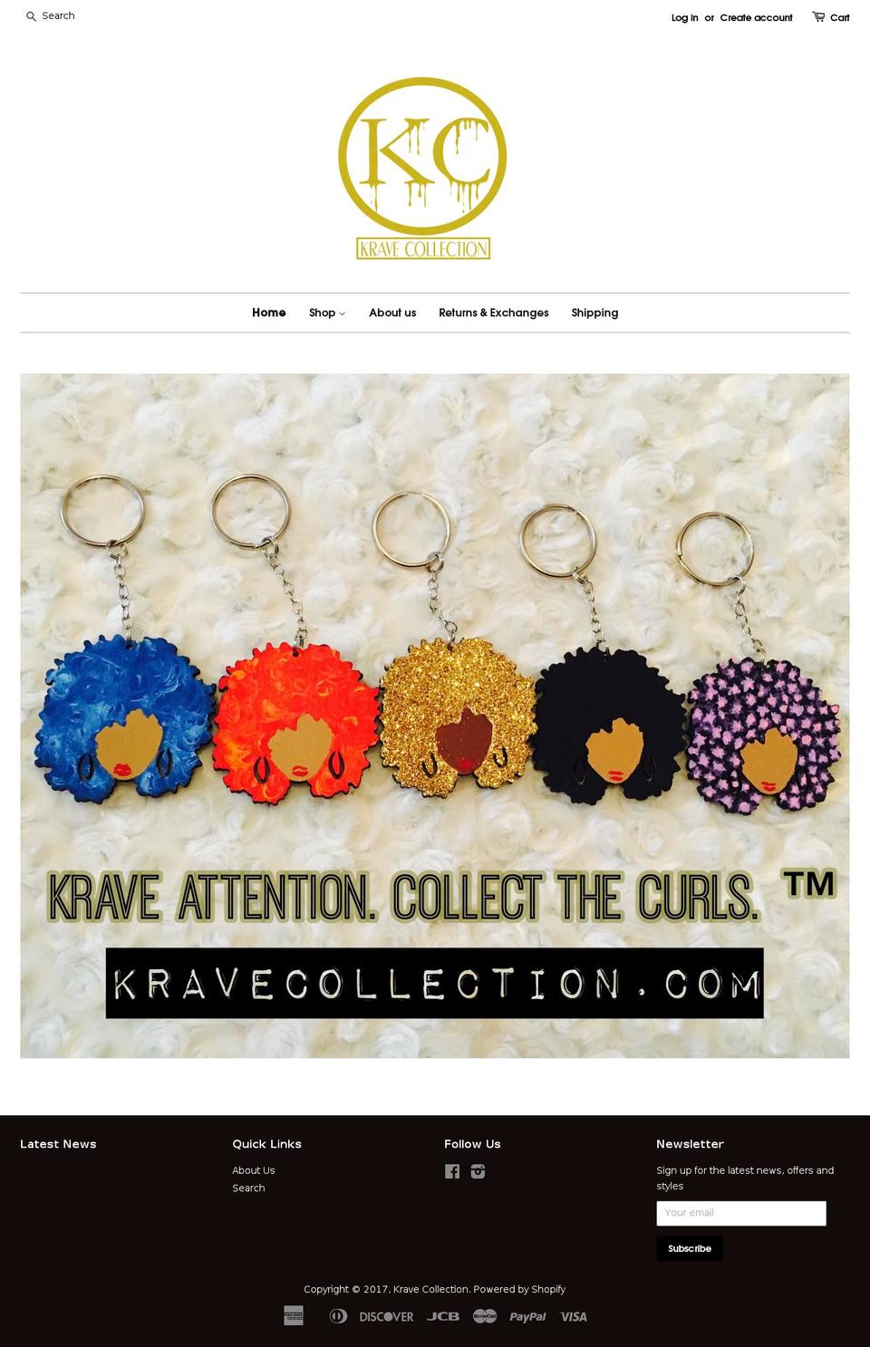 kravecollection.com shopify website screenshot