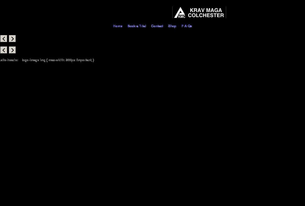 kravmagacolchester.co.uk shopify website screenshot