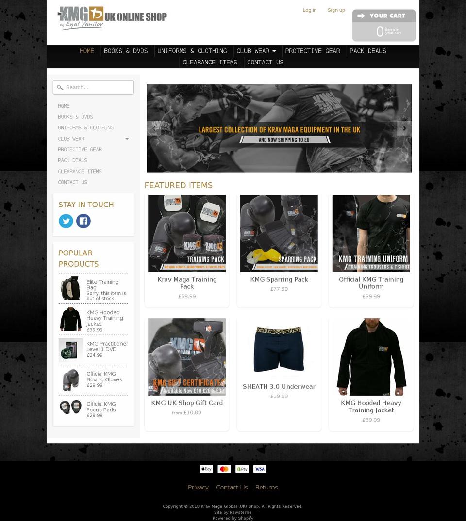 kravmagaglobal-shop.co.uk shopify website screenshot