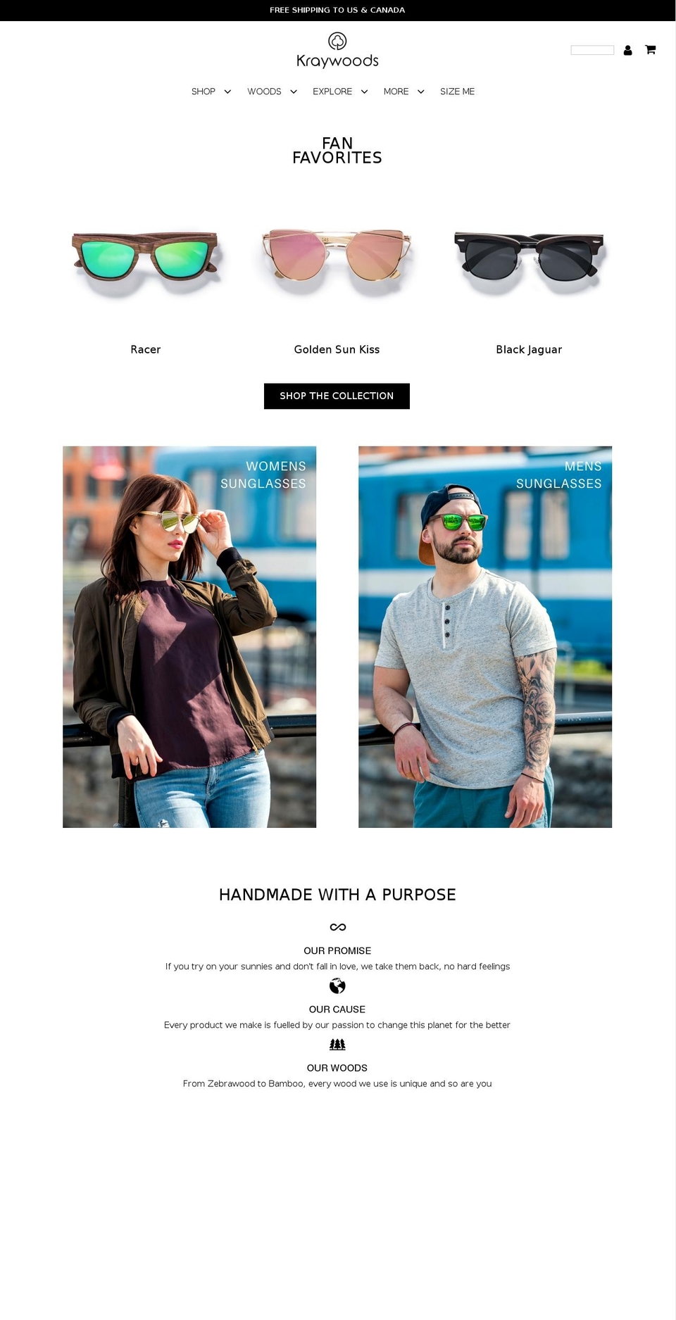 kraywoods.com shopify website screenshot