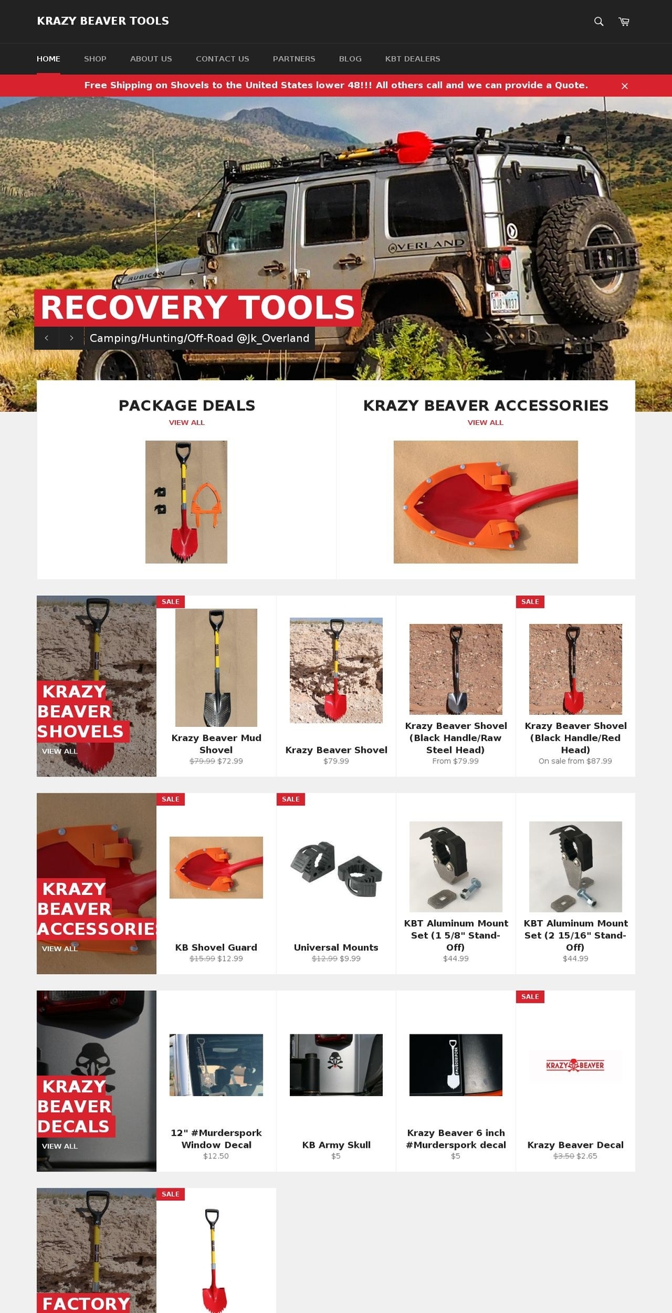 krazybeavertools.com shopify website screenshot