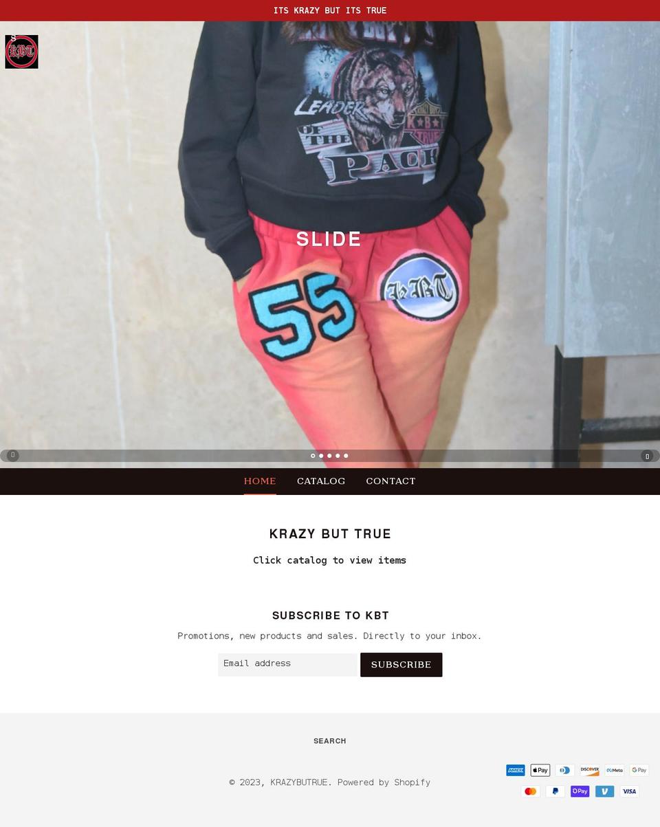 krazybuttrue.com shopify website screenshot