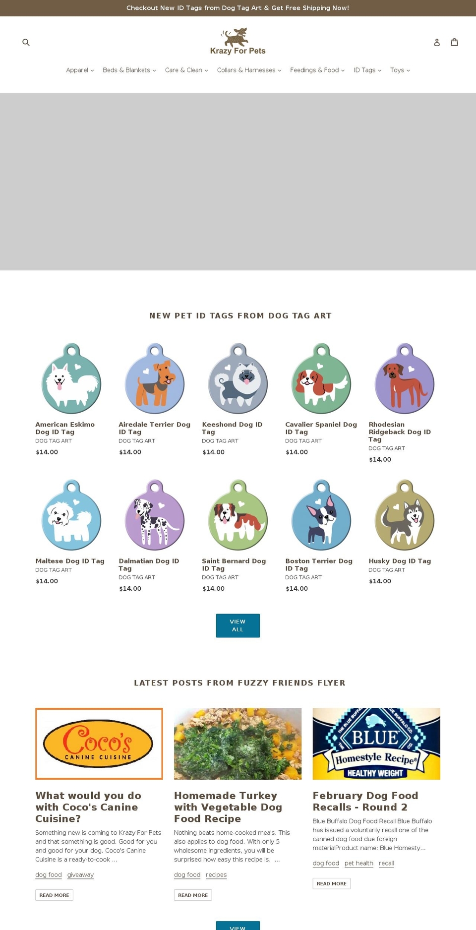 krazyforpets.com shopify website screenshot