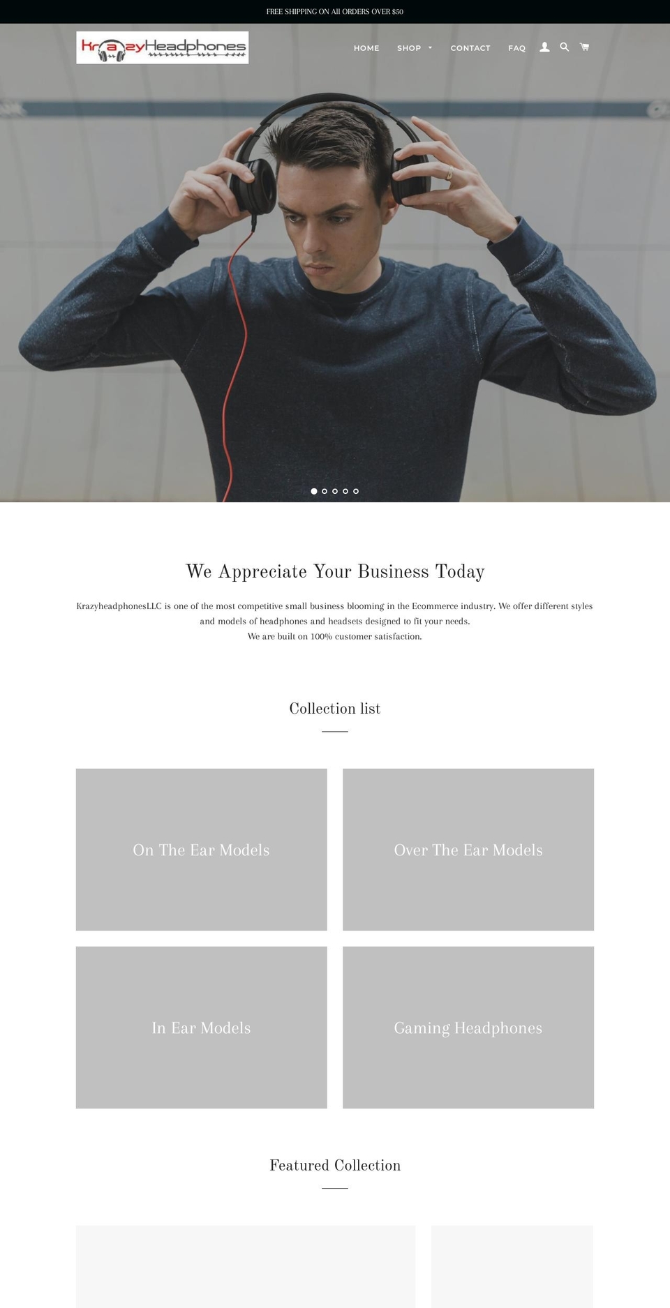 krazyheadphones.com shopify website screenshot