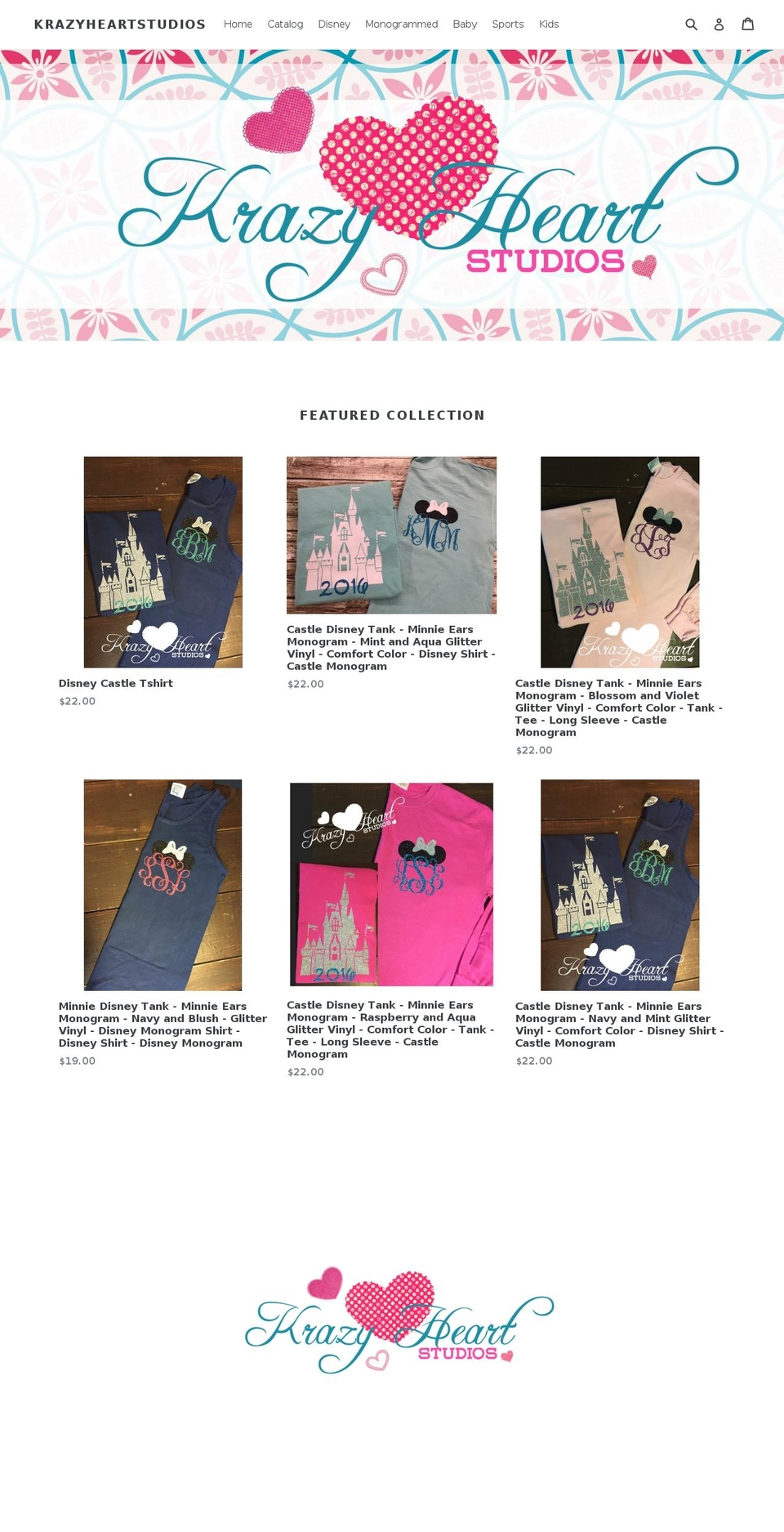 krazyheartstudios.com shopify website screenshot